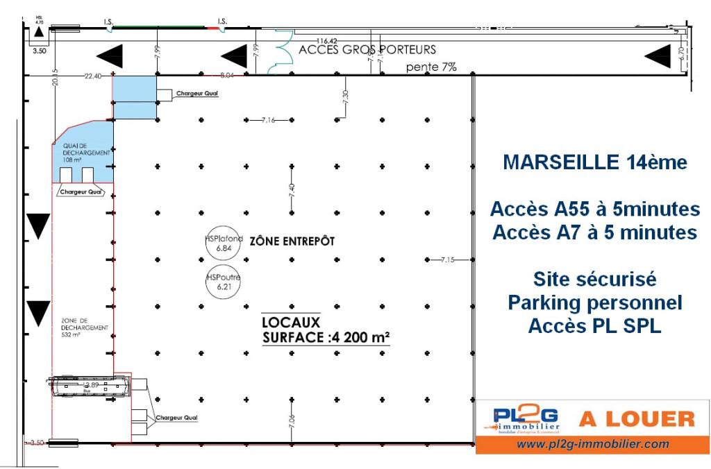 Entrepôt à louer à Marseille proche A55 4200m²