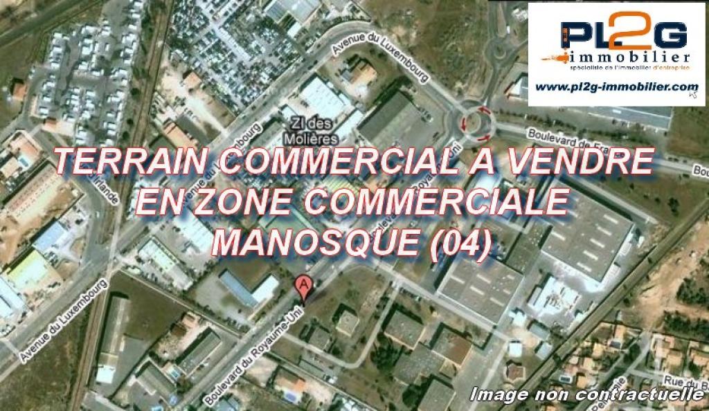 Terrain situé en zone commerciale à vendre à Manosque